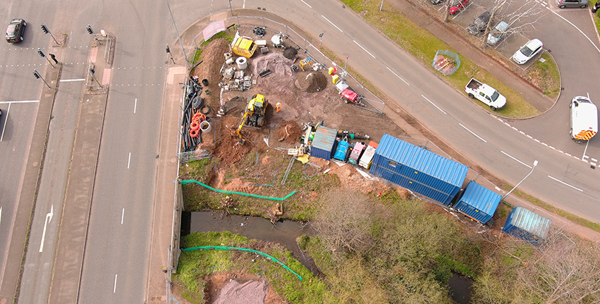 Photo one&nbsp;is the newly established site compound and bridge location