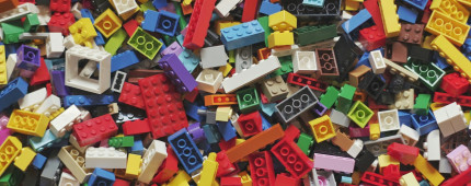 A huge collection of multi-coloured Lego. 